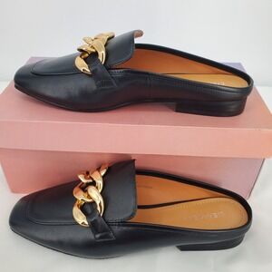 Lisa Vicky Zippy Slip On Mule‎ Loafer Black Sheep Nappa Womens 8M